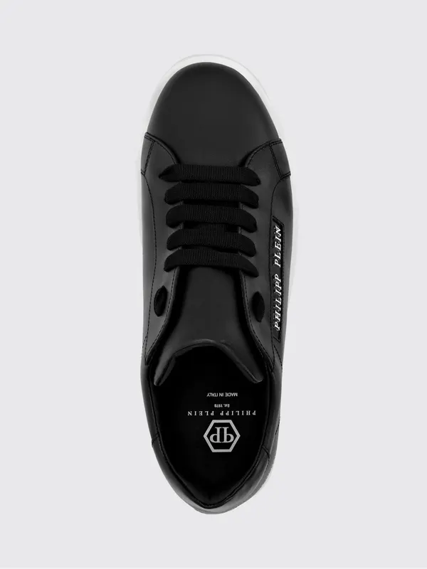 Philipp plein Low-Top Smooth Leather Sneakers with Side Lettering Logo Black (UABSUSC0349PLE075N02) (3)