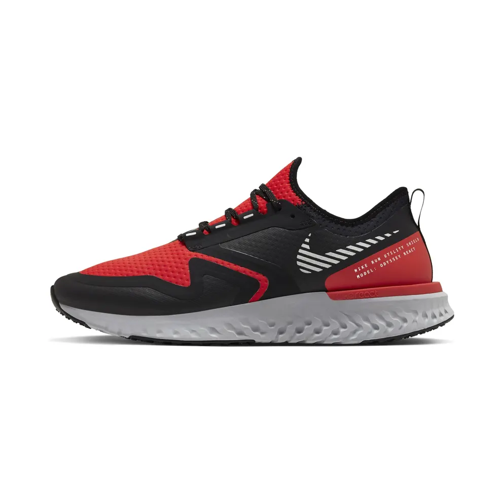 Nike Odyssey React 2 Shield ‘Habanero Red Black’ Habanero Red/Black/Thunder Grey/Metallic Silver (BQ1671-600)