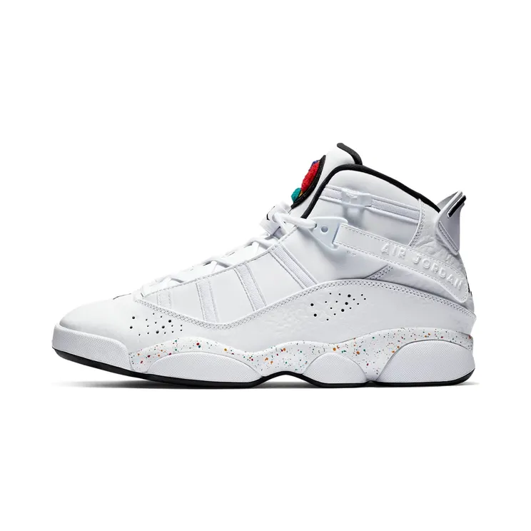 Jordan 6 Rings Paint Splatter “White / University Red / Black” (322992-100)