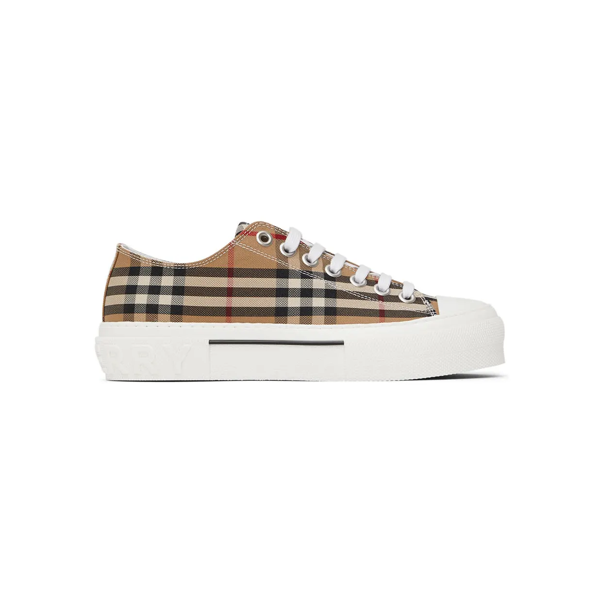 Burberry Beige Cotton Check Sneakers (8049745)