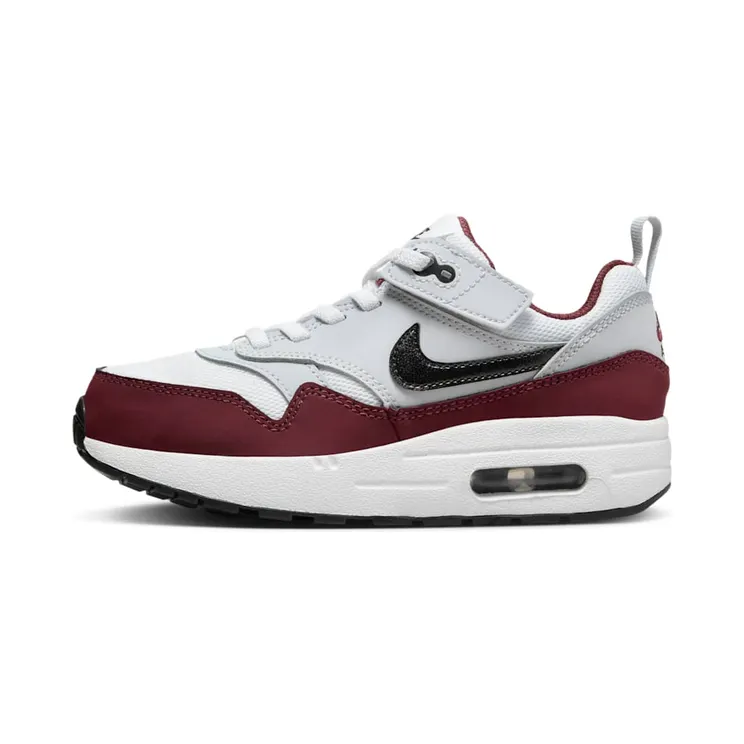 Nike Air Max 1 EasyOn White Dark Team Red Heather Pure Platinum Black (DZ3308-111)