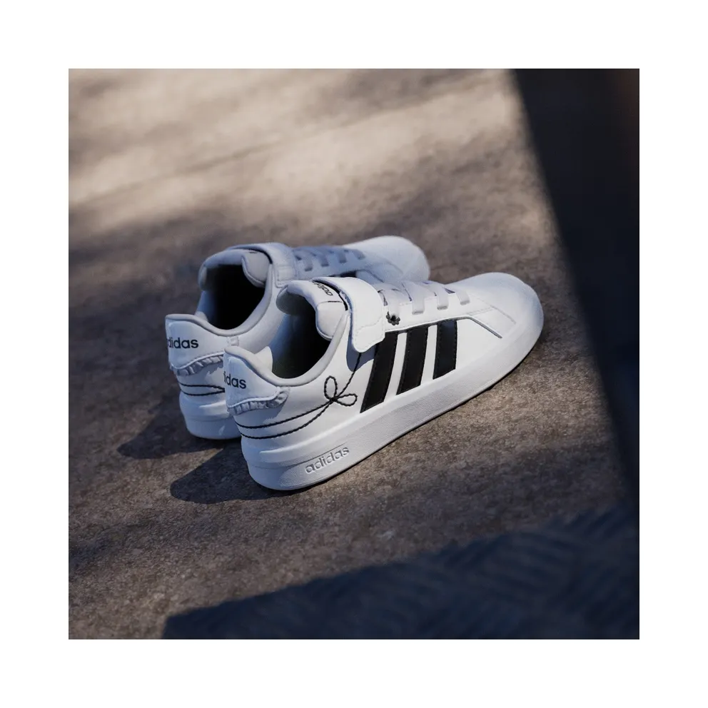 Adidas GRAND COURT 3.0 Shoes KIDS Cloud White / Core Black / Hi-Res Yellow (KH8835)
