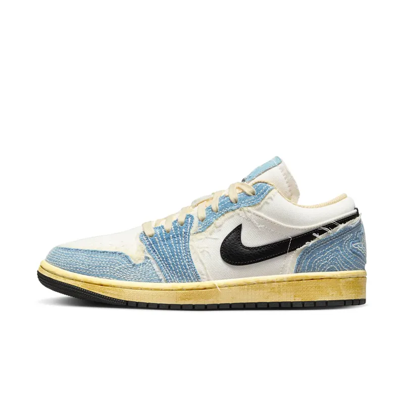 Air Jordan 1 Low SE Ashen Slate/Pale Ivory/Sesame/Black “Denim” (FN7670-493)