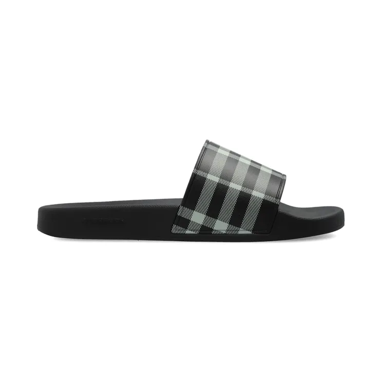Burberry Check Slides Black Calico (8107514)