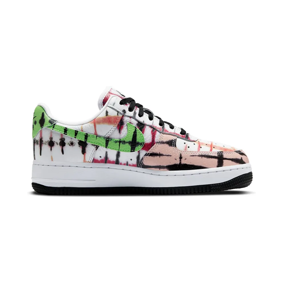 Nike Air Force 1 Low Black Tie Dye (W) White/Green Strike-Washed Coral-Black (CW1267-101)