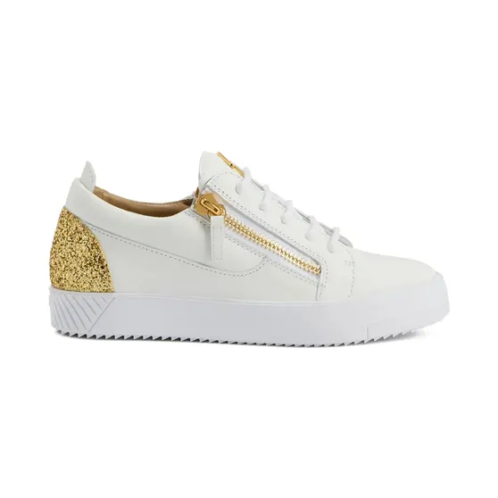 Giuseppe Zanotti Gail met glittervlak en rits “White” (RW50018H03)