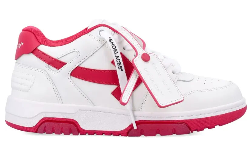 OFF-WHITE Out Of Office OOO Low Top White Fuchsia (OWIA259F25LEA0010132)