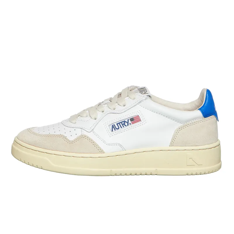 Autry Medalist Low Leather / Suede White / Princess Blue (AULWLS49)