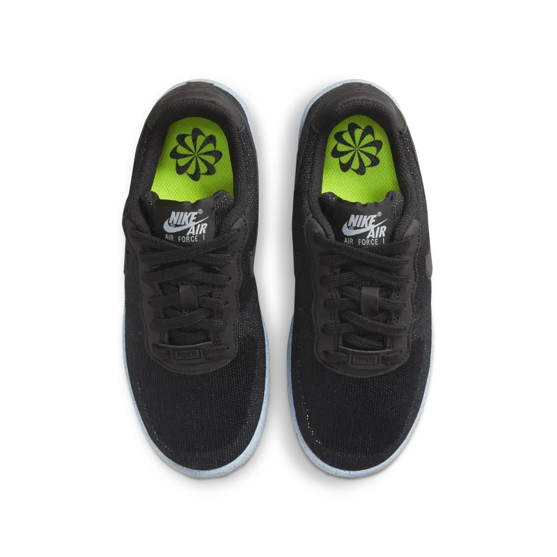 Nike Air Force 1 Crater Flyknit Black – “Black / Black / Chambray Blue” (DH3375-001)