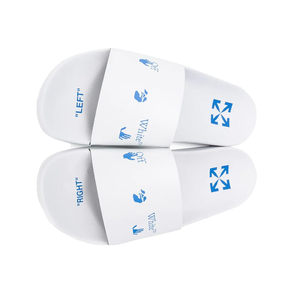Off-White Logo Sliders White Blue AW20