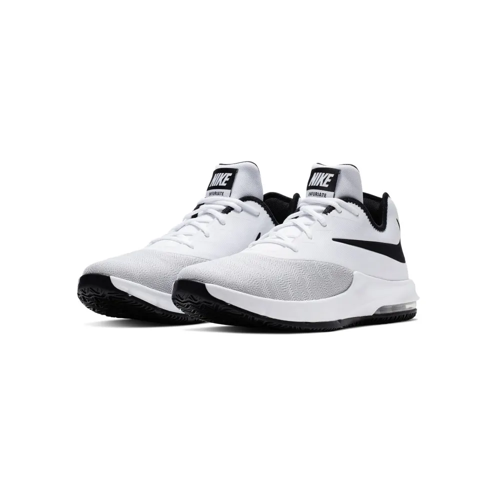 Nike Air Max Infuriate III Low White White Wolf Grey Black (AJ5898-100)