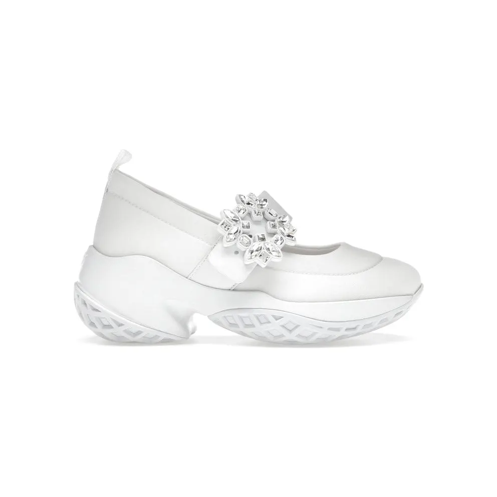 Roger Vivier Viv’ Run Babies White Crystal Buckle (RVW50637520T8BB001)