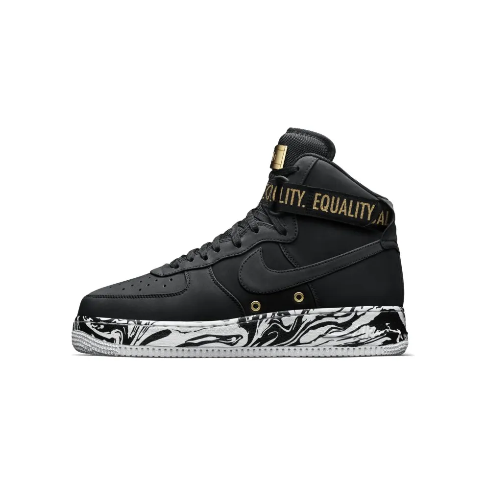 Nike Air Force 1 High BHM (2017) Black/White-Metallic Gold (920787-001)