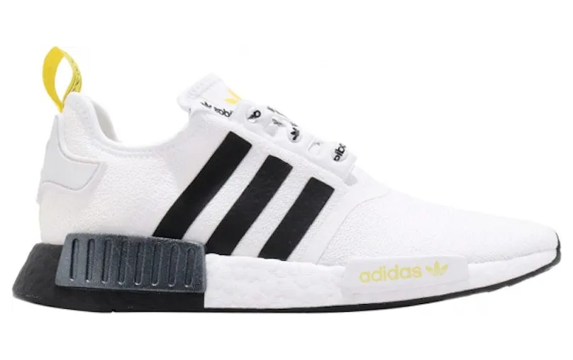 adidas NMD R1 STLT Primeknit White Black Bright Yellow (FV2549)