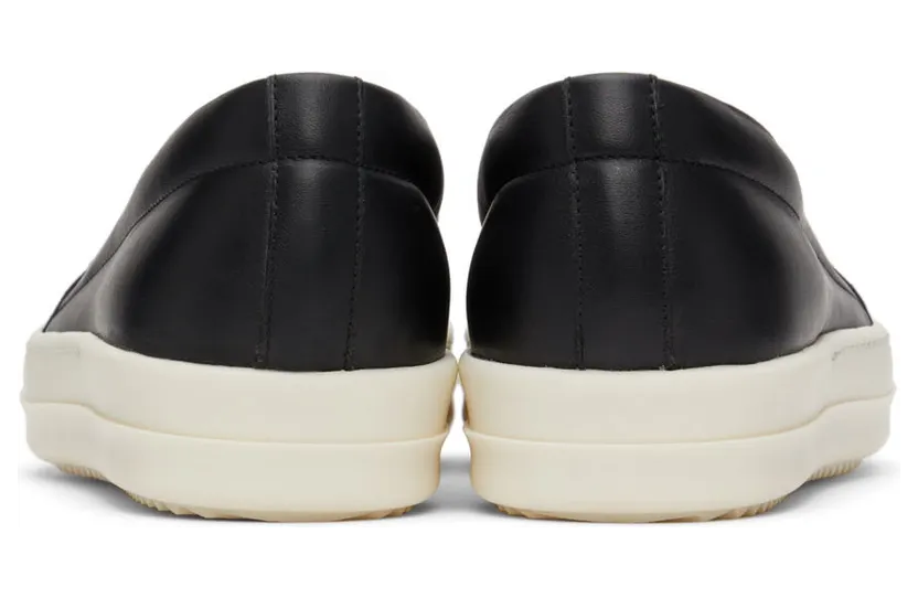 Rick Owens Black Leather Boat Sneakers (RU01B1892 LPO) (4)