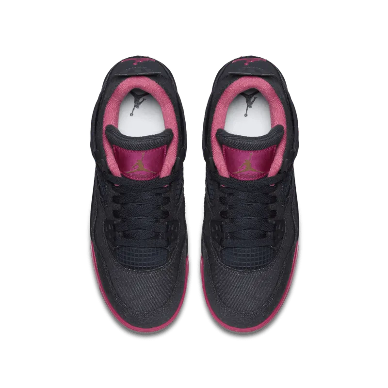 Jordan 4 Retro Denim (GS) Dark Obsidian/Vivid Pink-White-Metallic Gold (487724-408)