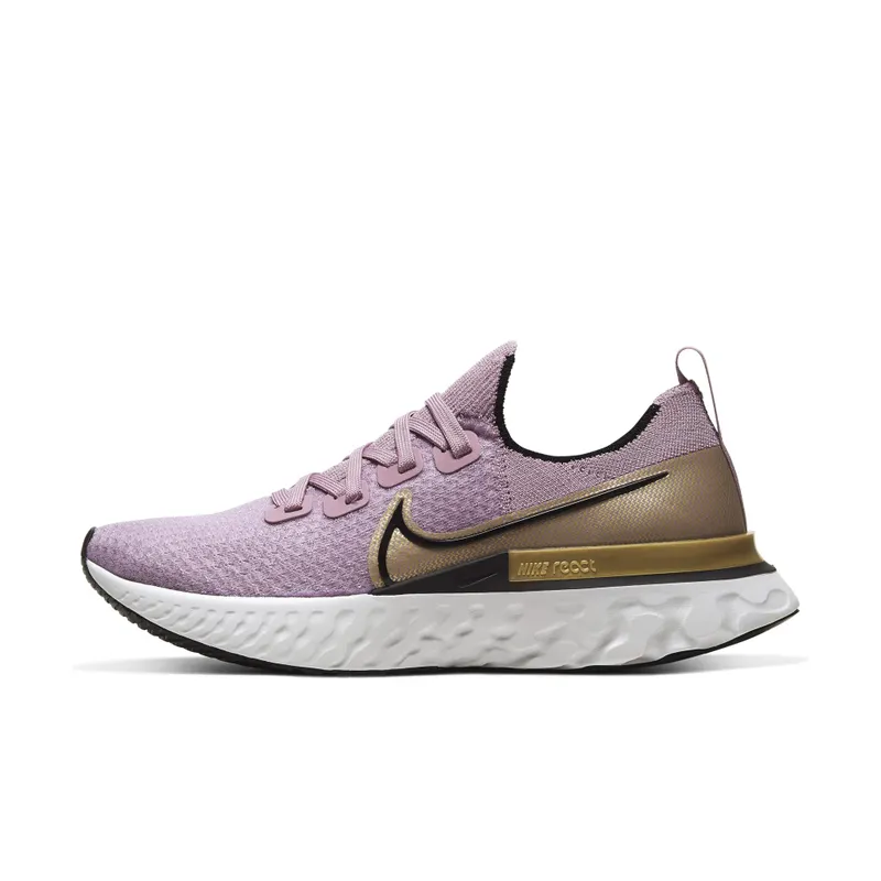 Nike React Infinity Run Flyknit Plum Fog Metallic Gold (W) Plum Fog/Metallic Gold-Platinum Tint-Black (CD4372-500)