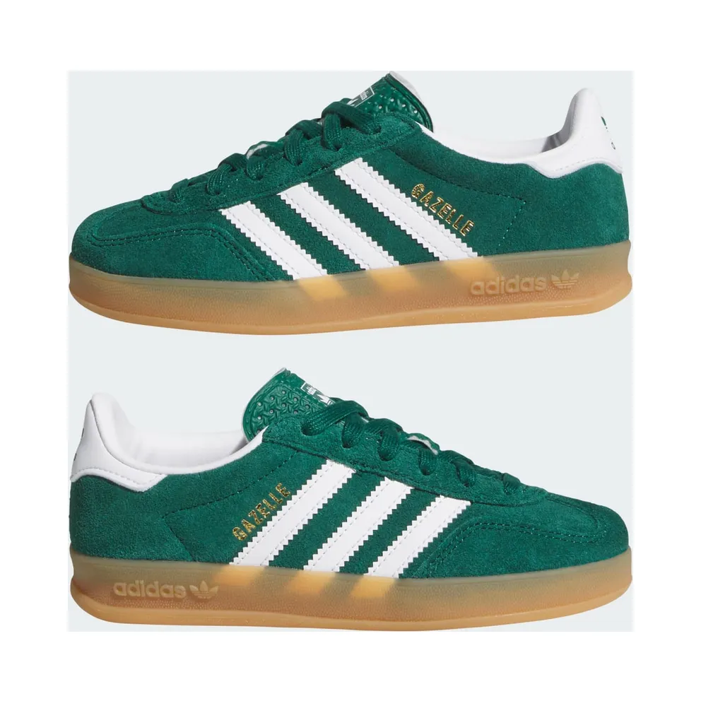 Adidas GAZELLE INDOOR Shoes Collegiate Green / Cloud White / Gum (IH9134)