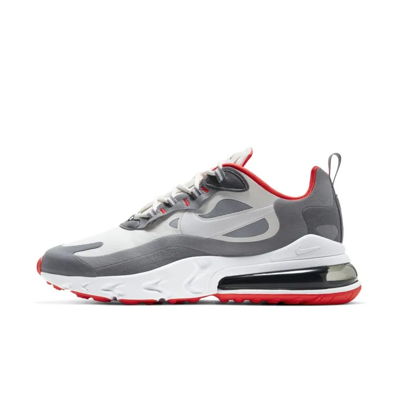 Nike Air Max 270 React Smoke Grey Red Summit White/Smoke Grey-Particle Grey-White (CT1264-100)