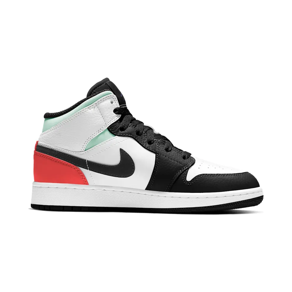 Jordan 1 Mid SE White Black Red Spruce (GS) White/Black-Red-Spruce (BQ6931-100)