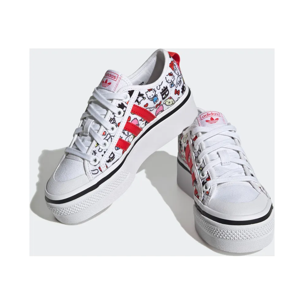 Adidas Nizza Platform Cloud White / Core Black / Vivid Red (HQ6888)