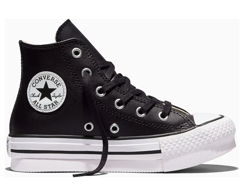 Converse Chuck Taylor All Star Lift Platform Leather Zwart/natural Ivory/wit