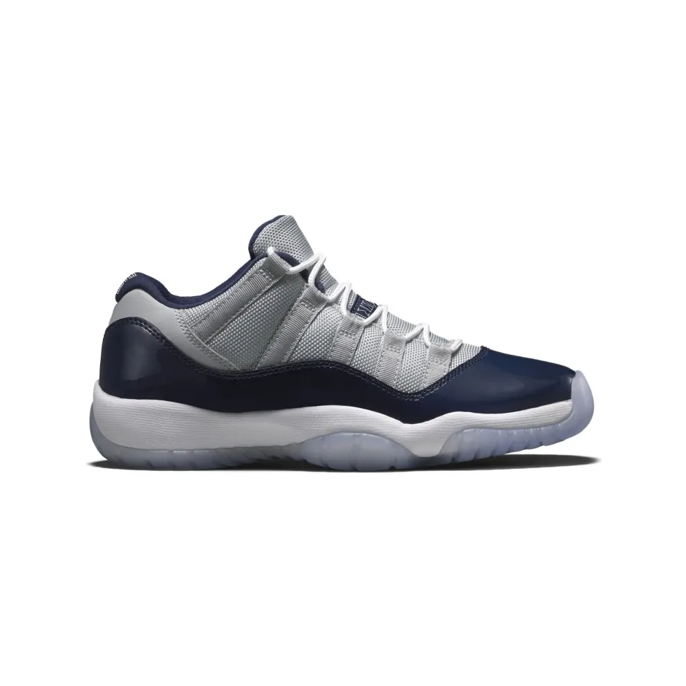 Jordan 11 Retro Low Georgetown (GS) Grey Mist/White-Midnight Navy (528896-007)