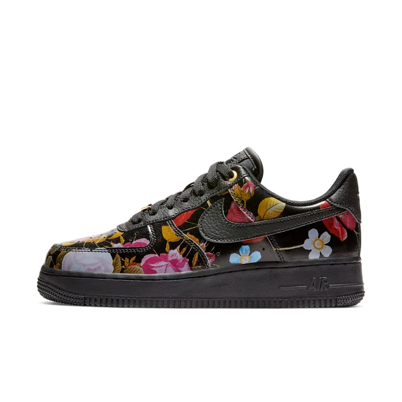 Nike Air Force 1 Low Black Floral (W) Black/Black-Black-Metallic Gold (AO1017-002)