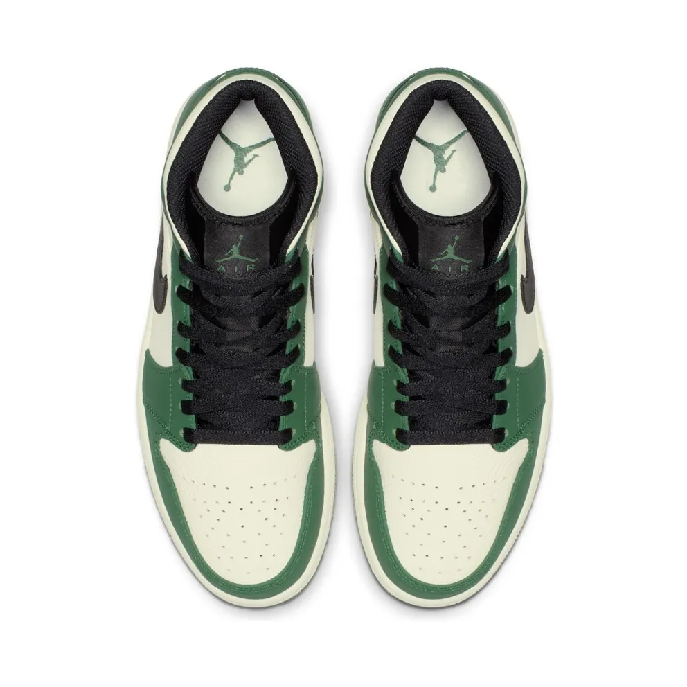 Jordan 1 Mid Pine Green Pine Green/Sail-Black (852542-301)