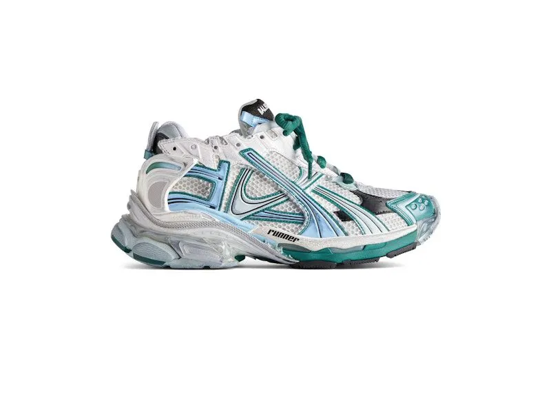 Balenciaga Runner White Green Blue (772774W3RMU9034)