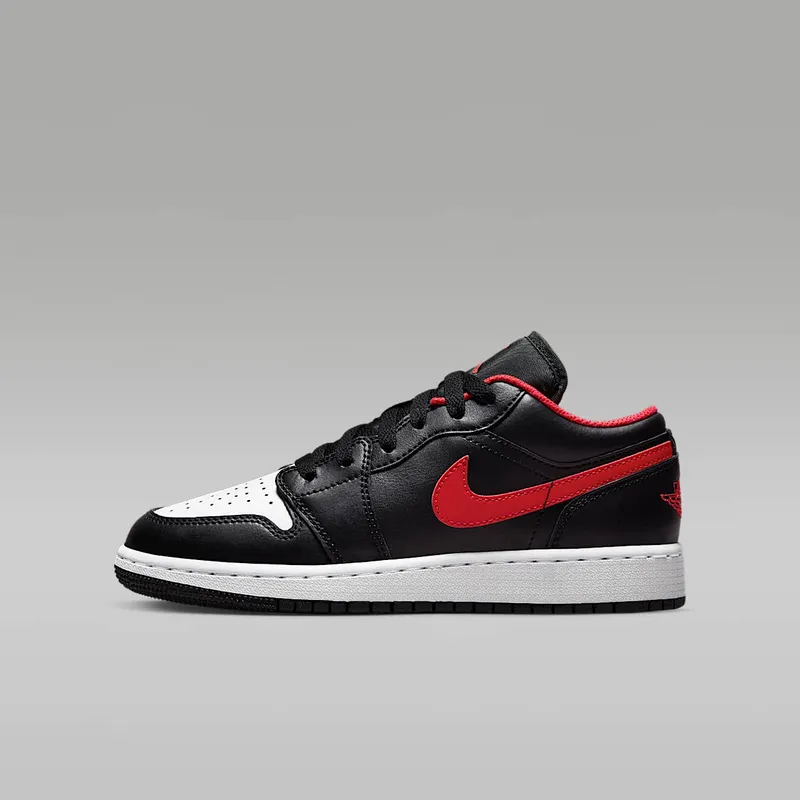 AIR Jordan 1 LOW GS White Toe “Black / White / Fire Red” (553560-063)