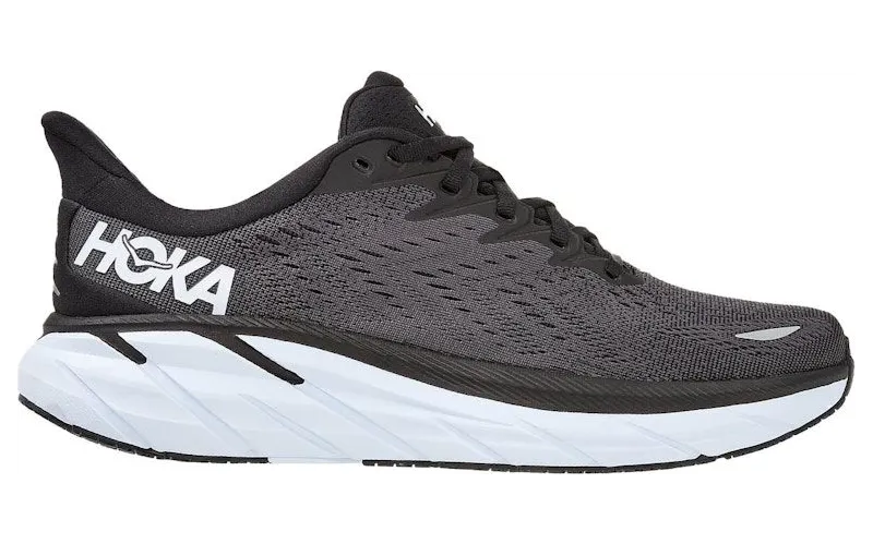 Hoka One Clifton 8 Black White (Wide) (1121374-BWHT)