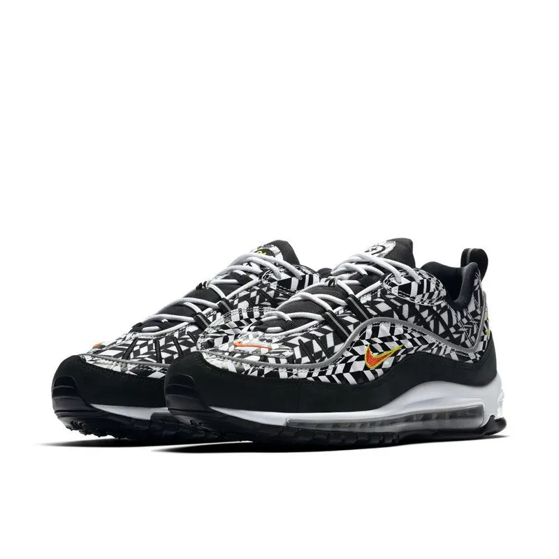 Nike Air Max 98 AOP Black White/Team Orange-Black (AQ4130-100)