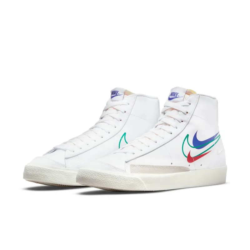 Nike Blazer Mid 77 Multi Swoosh White Game Royal (2021) (DN7996-101)