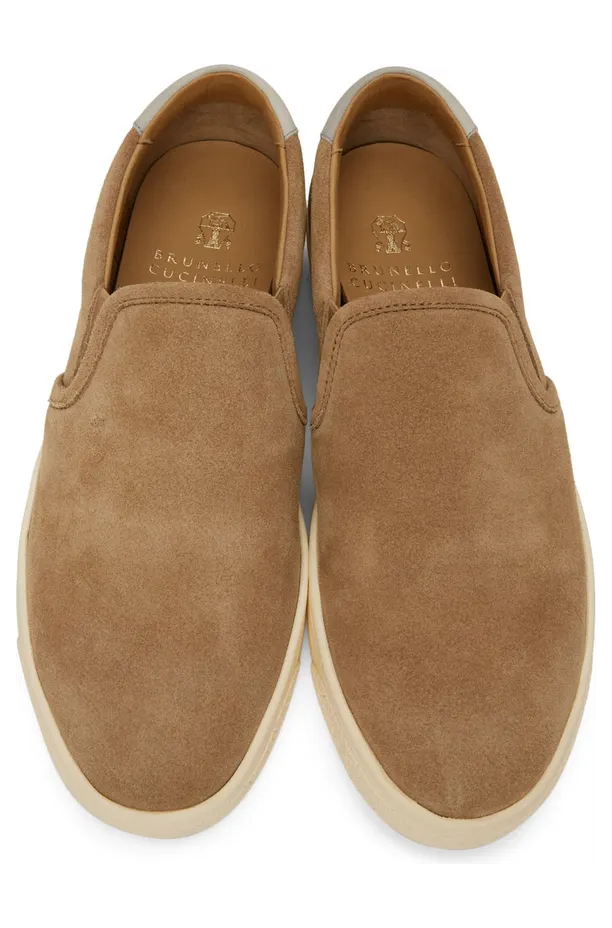 Brunello Cucinelli Brown Hybrid Slip-On Sneakers (MZUCTEN269) (5)