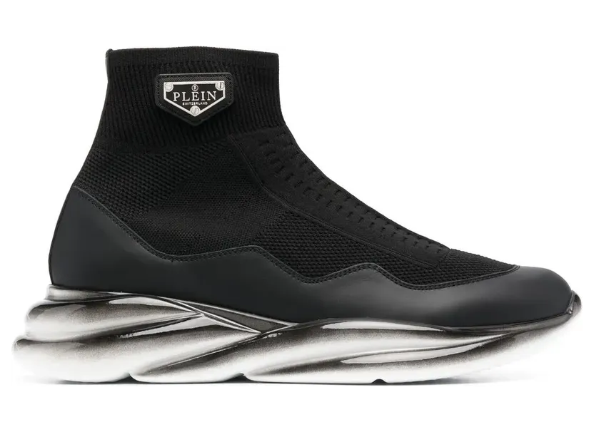 Philipp Plein Skywalker Runner Sock-Sneakers “Black” (LABSUSC0466PTE120N)