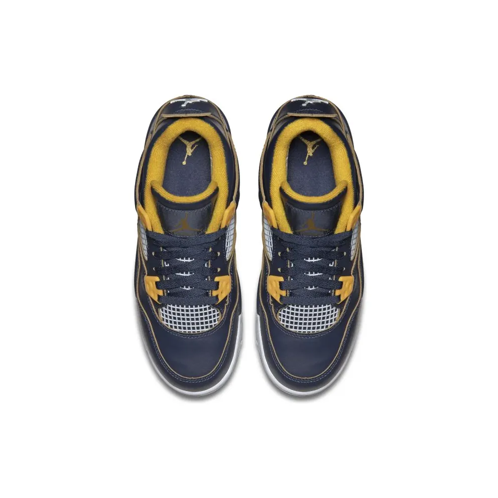 Jordan 4 Retro Dunk From Above (GS) Midnight Navy/Metallic Gold-Gold Leaf-White (408452-425)