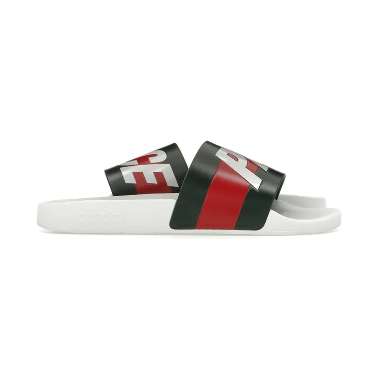 Palace x Gucci Logo Web Slide Sandal White (723349 9AAAF 8818)