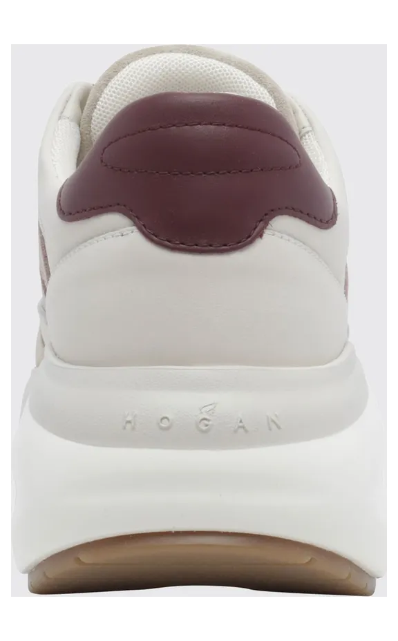Hogan Maxi I Active Leather and Suede Trainers with H Logo and Chunky Sole Beige (HXW7140GA40UHC0R1T) (3)