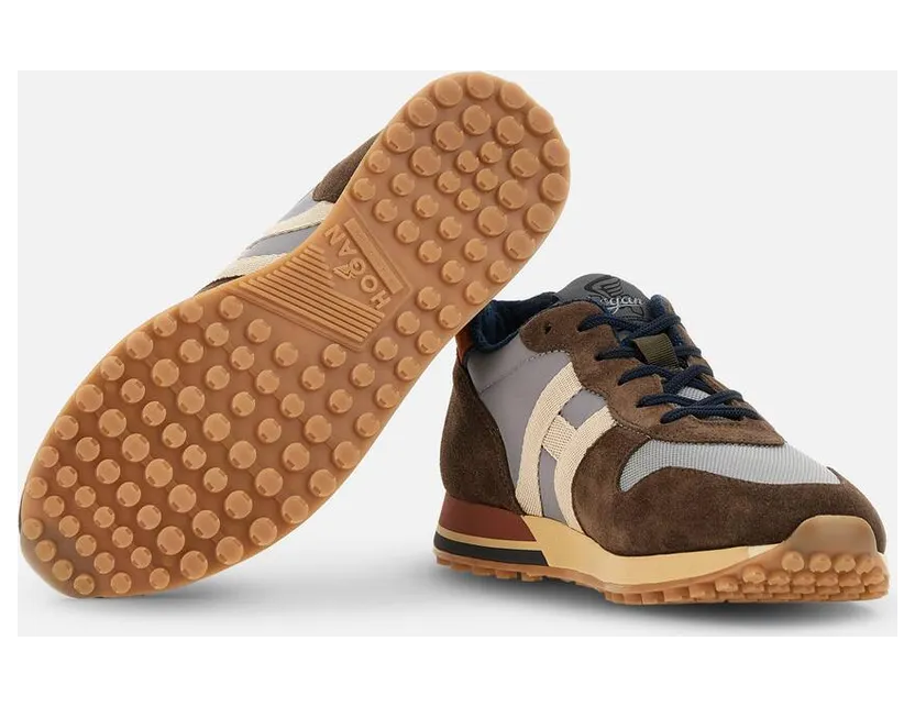 Sneakers Hogan H383 Brown Grey Beige (HXM3830AN51MUB01BJ) (4)