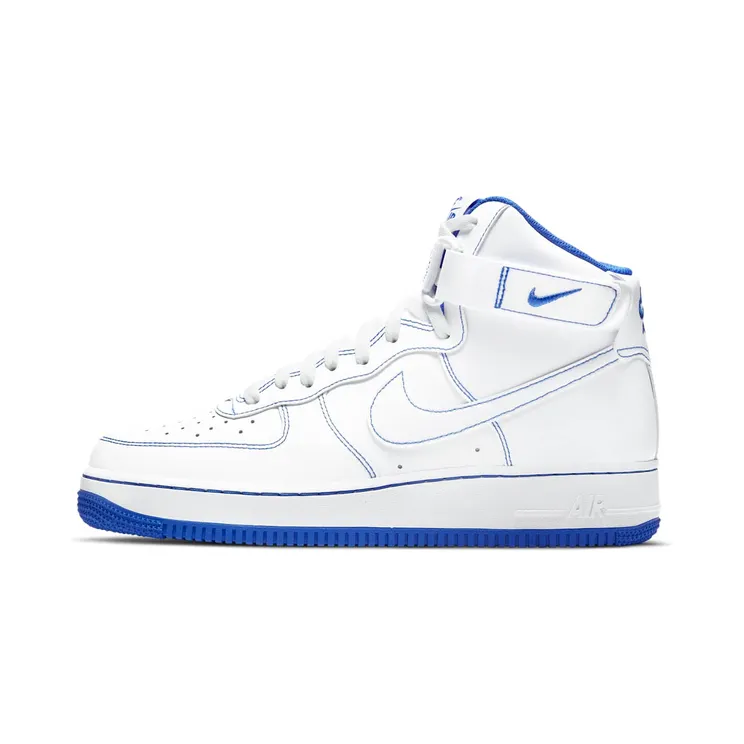 Nike Air Force 1 High White Royal Blue Contrast Stitch (CV1753-101)