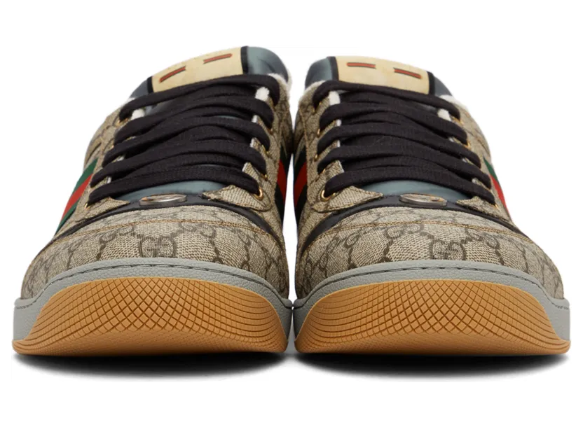 Gucci Beige & Black Screener GG Sneakers (674530 96GE0) (2)