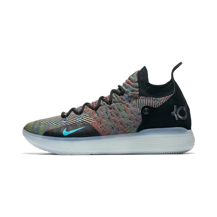 Nike KD 11 Multi-Color “Black / Persian Violet / Bright Crimson / Chlorine Blue” (AO2604-001)
