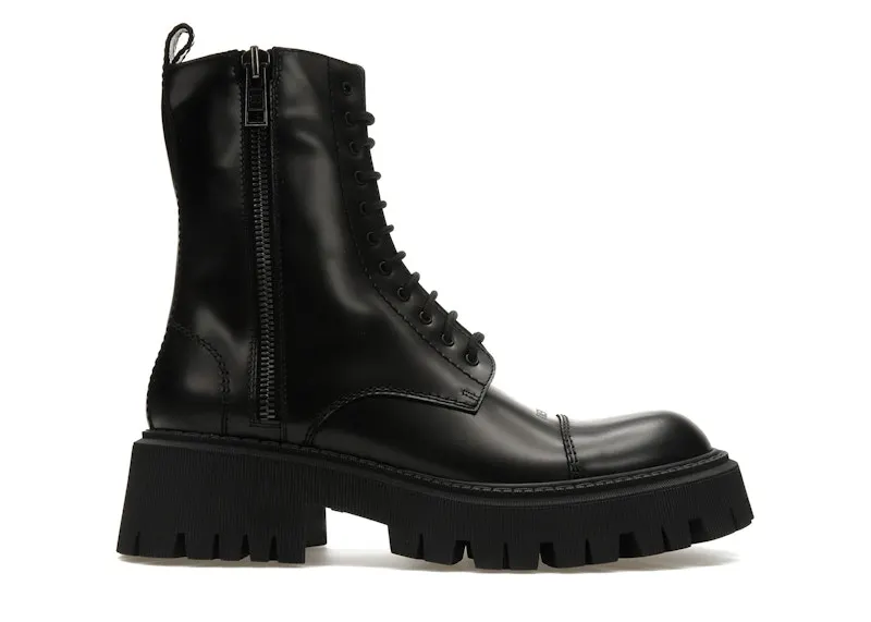 Balenciaga Tractor 20mm Zip Up Boot Black (615679WA8E91000)