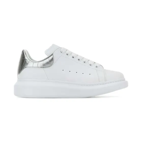 Alexander McQueen Oversized leren met krokodil-reliëf “White” (553770WIAH0)