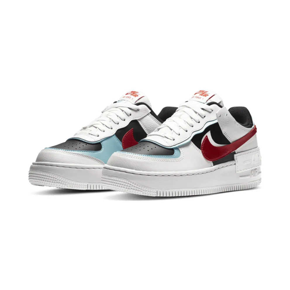 Nike Air Force 1 Shadow Bleached Aqua Chile Red (W) Summit White/Bleached Aqua-Black-Chile Red (DA4291-100)