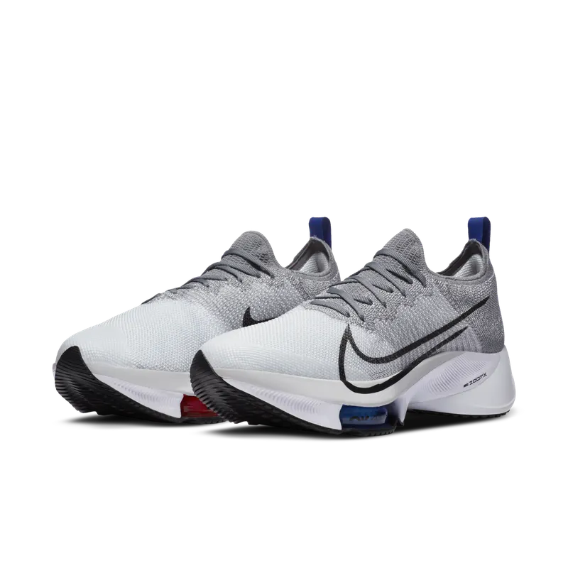 Nike Air Zoom Tempo Next% Particle Grey White Particle Grey/Pure Platinum-Bright Crimson-White (CI9923-002)
