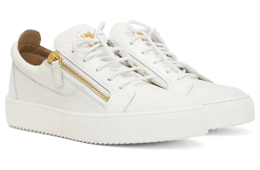 Giuseppe Zanotti White & Gold Frankie Sneakers (RU00010-86439) (4)