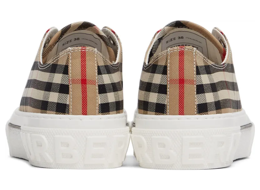 Burberry Beige Canvas Vintage Check Sneakers (8050506) (4)
