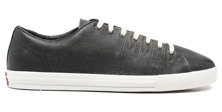 Prada Aged-effect Lace-up Low-top “Black” (2EE448 F G001 3LRE F0632)